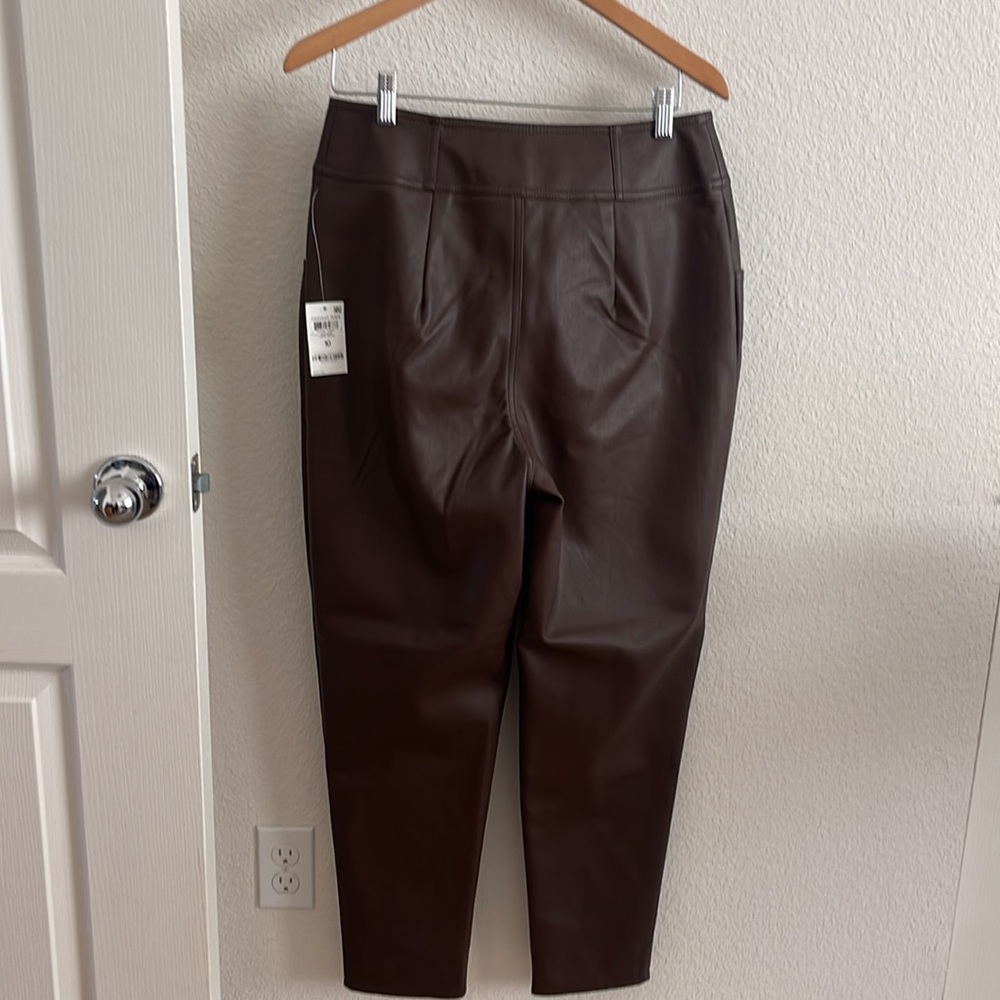 Faux-leather button-fly ankle pants. - Picture 5 of 5